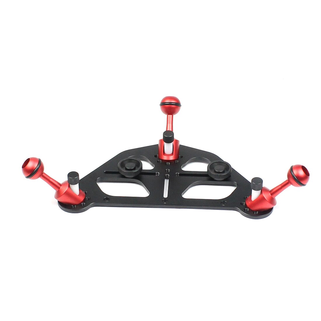 Upgrade Diving Tray Video Triangular Stabilizer Gimbal Tray Rig Bracket Mount for Underwater Light Stand DSLR Camera Tripod Base: Standard Red