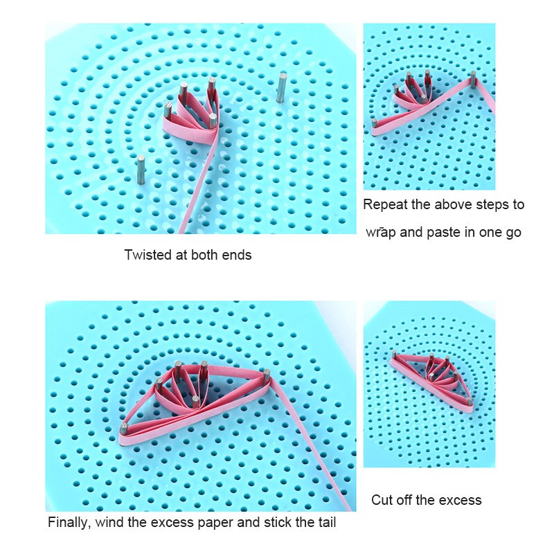Papel Quilling Board hecho a mano Quilter Grid Guide para papel plegable artesanía para manualidades con papel Winder Roll cuadrado Craft DIY Tool