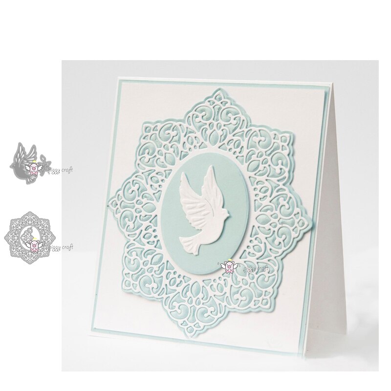Peace dove lace frame decoration metal Cutting Dies Stencils DIY Scrapbooking Paper/photo Cards Embossing Dies