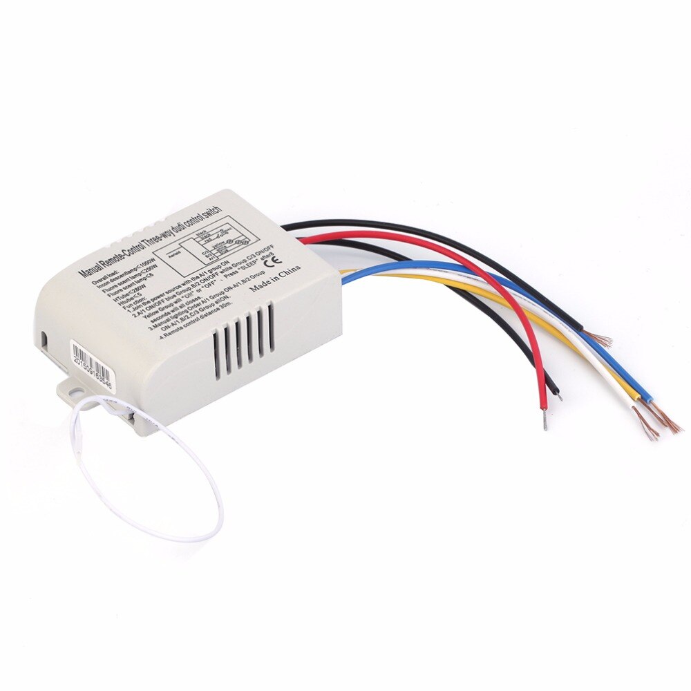 3 Manier Op/Off Switcher Splitter Digitale Rf Afstandsbediening Muur Schakelaar Draadloze 220V Voor Licht Lamp Anti-Interferentie Wit