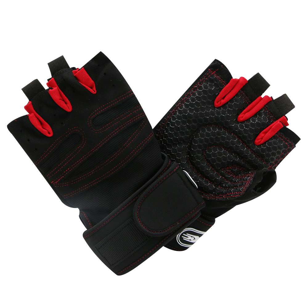 Men Gym Gloves Weightlifting Bodybuilding Training Fitness Fingerless Gloves Half Finger Cycling Gloves Non-Slip Wrist Support: Yellow / L