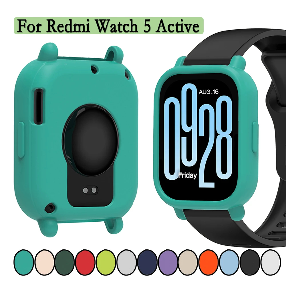 Horlogekast voor Redmi Watch 5 Actieve horlogedecoratie Zachte siliconen hoes voor Redmi Watch 5 Lite Anti-kras beschermende schaal