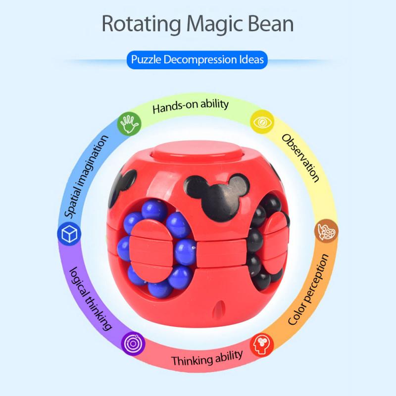 Toupie amusante pour le bout des doigts, 3 couleurs, jeu de décompression, Puzzle magique, boule Cube de haricots pour enfants et adultes