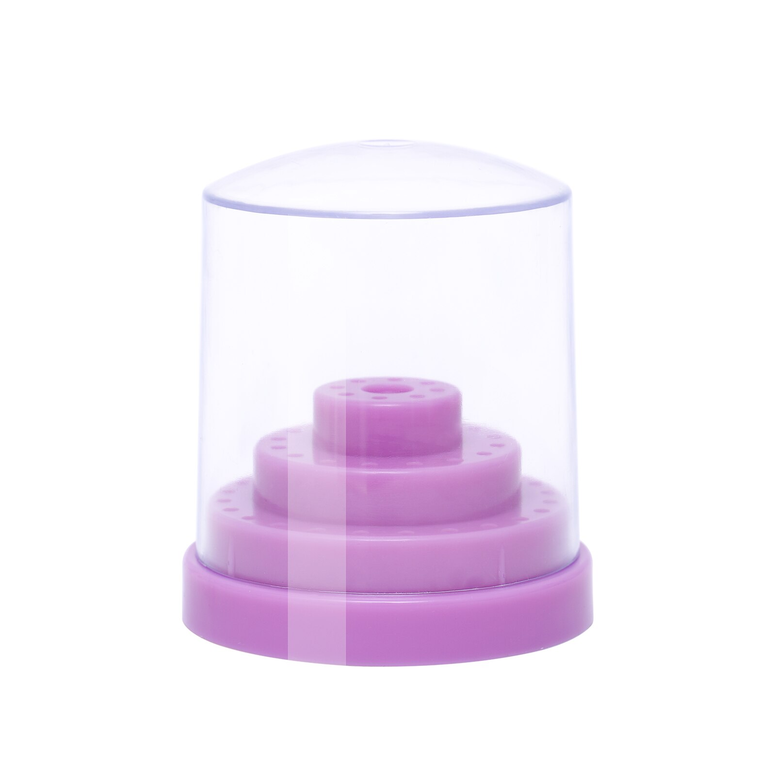 2 größen 48 Löcher Nagel Kunst Bohrer Stand Anzeige Lagerung Leere Kasten Halfter Container Manikübetreffend Acryl Abdeckung Werkzeuge Zubehör: groß -Violett