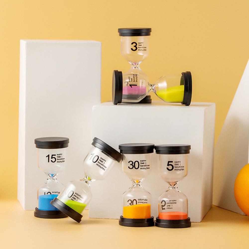 Sand Clock Timer 6 Pcs/Set 1/3/5/10/15/30min Sandglass Hourglass School Kids Game Decor