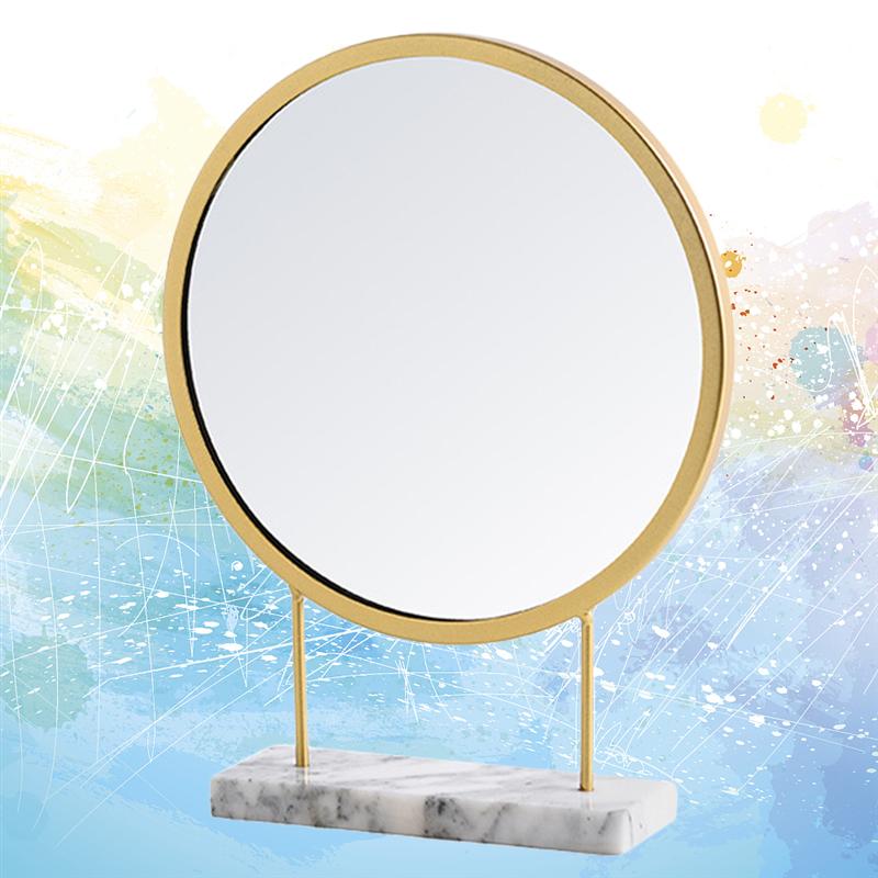 1Pc Modern Mirror Simple Golden Mirror Looking Glass For Makeup Home