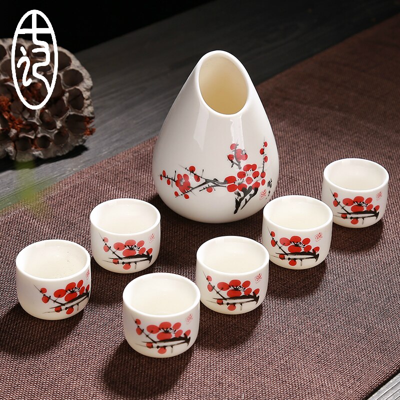 Kiina keraaminen valkoviinin erotin viina väkevä kuppisetti japanilainen sakepullo pieni viinipannu keittiö korealainen barware juoma-astia