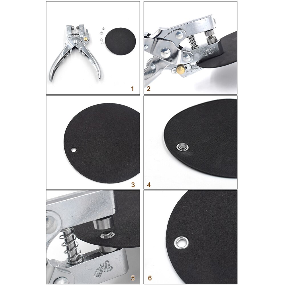 Zakuwak robić oczek 2w1 oczko przelotka szczypce stalowe dziurkacz zestaw oczkowy z 100 szt. Przelotki oczkowe robić skórzanych ubrań