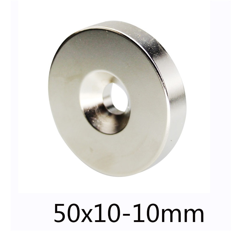1/3/6 Pcs 50x10-10mm Magneet 50*10 Gat 10 Mm Ronde Neodymium Magnetische Magneten N35 50x10-10mm