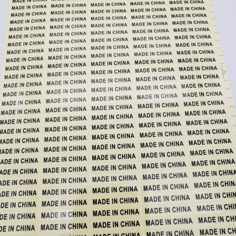 1000PCS 6X28mm Transparent MADE IN CHINA Stickers Country of Origin Label
