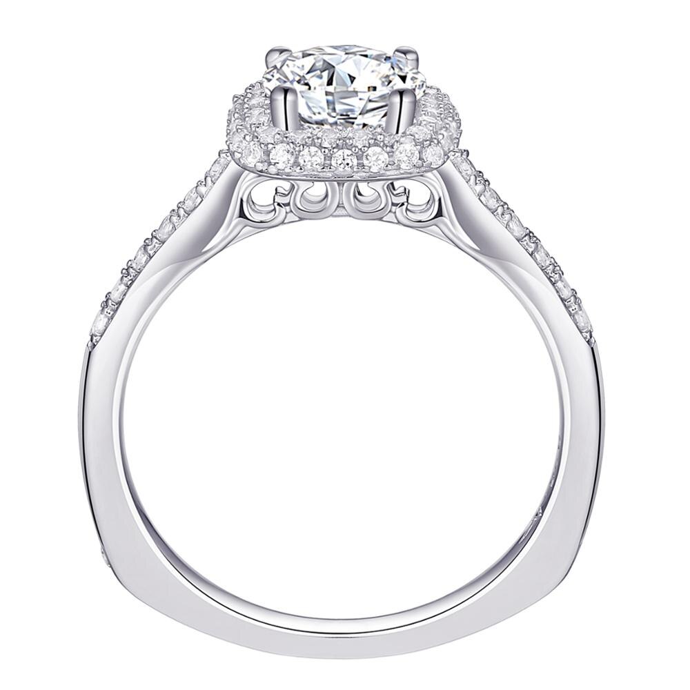 Newshe 2 Pcs Halo Hochzeit Ring Set Trendy Schmuck 925 Sterling Silber 1,6 Ct Runde AAAAA CZ Engagement Ringe Für frauen 1R0031