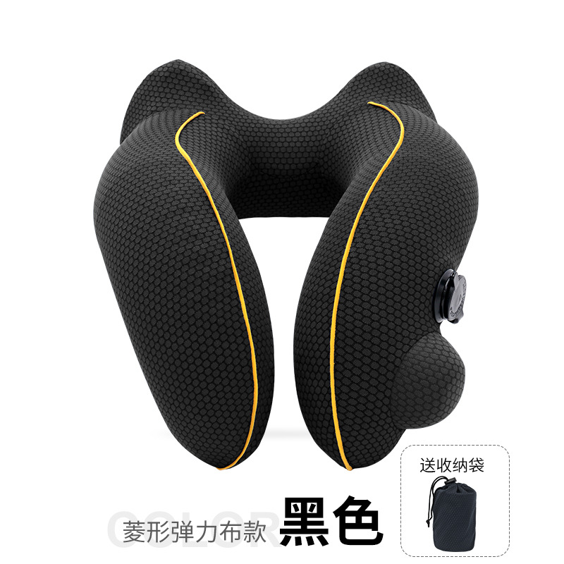 Flugzeug Nacken Kissen Für Schlafen Faltbare Reise Kopfstütze Nacken Bahre Kissen Pads Wohnkultur: Schwarz