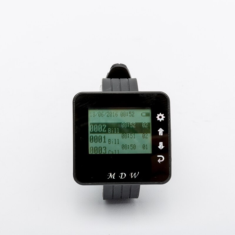 Mindewin Restaurant Wireless Call System M-K-1 Waiter Call Button,LED Display Receiver And Call Waiter Wrist Watch