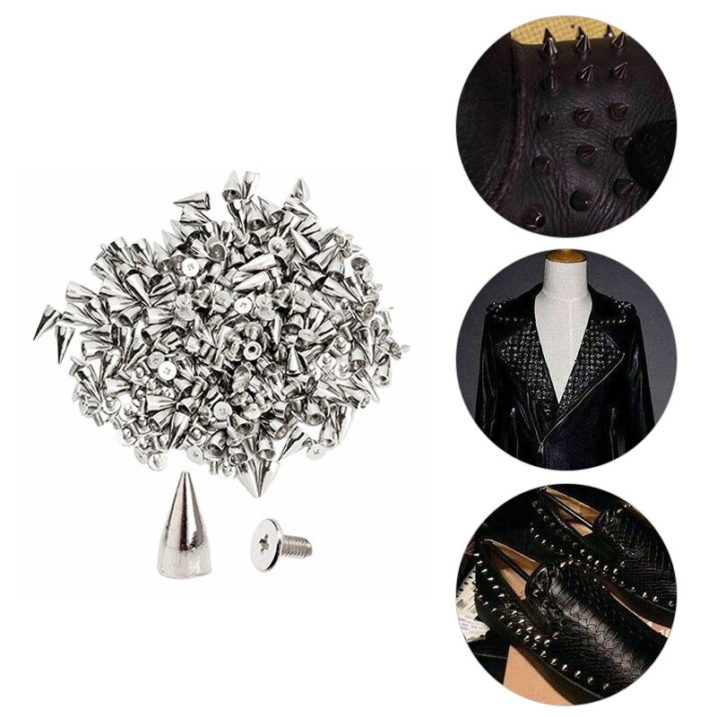 100einstellen DIY Versetzt Punk Niet Feste Konische Legierung Schraube Basis Befestigt Bolzen Kugel Spitze F/Leder Handwerk Tasche Kleidungsstück Kleidung Schuh