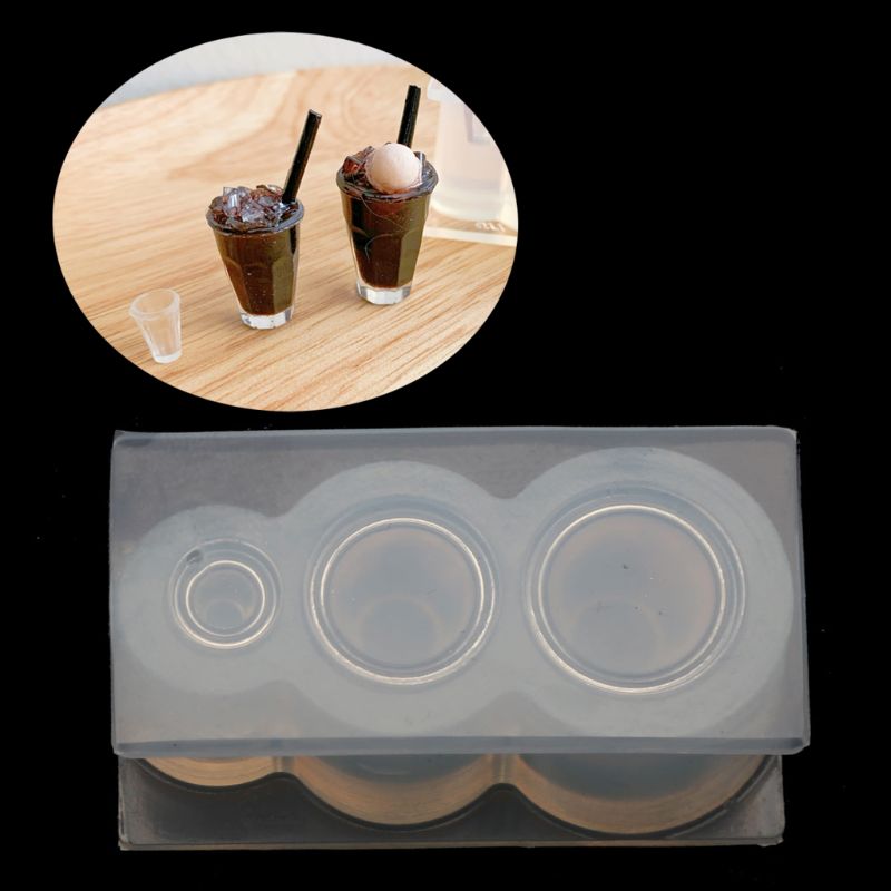 3d mini beker fles hoge hakken brood pot hanger hars gietmal siliconen mal kit miniatuur voedsel speelvorm gereedschap: Mong 81