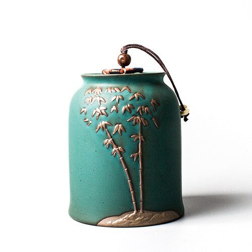 Tea Storage Jar Ceramic Art Tieguanyin Puer Holder Coarse Pottery Box Coffee Beans Caddy Container Teaware Accessories: B