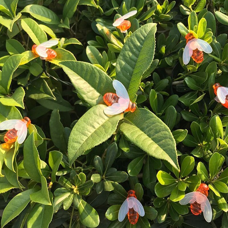 Fairy Light Cute Solar Powered Bee Garland Lights Patio Garden Fence Outdoor 20/30/50leds Honey Bee Led String