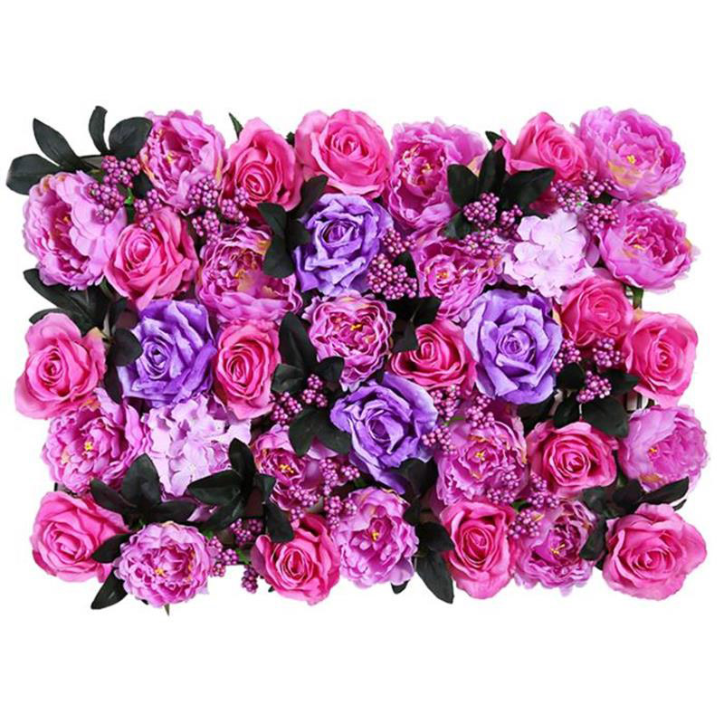 yumai 40*60 cm Roses Petal Artificial Flower Block Wedding Backdrop Wall Hanging Decoration Peony Head Tile Rose Flowers Panel: 12