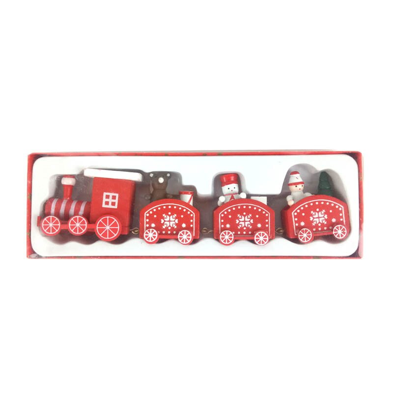 Decorazioni natalizie Montessori treno in legno bambini scuola materna regali per il giorno di natale decorazione per finestre giocattoli artigianali in legno: B Red 4pcs