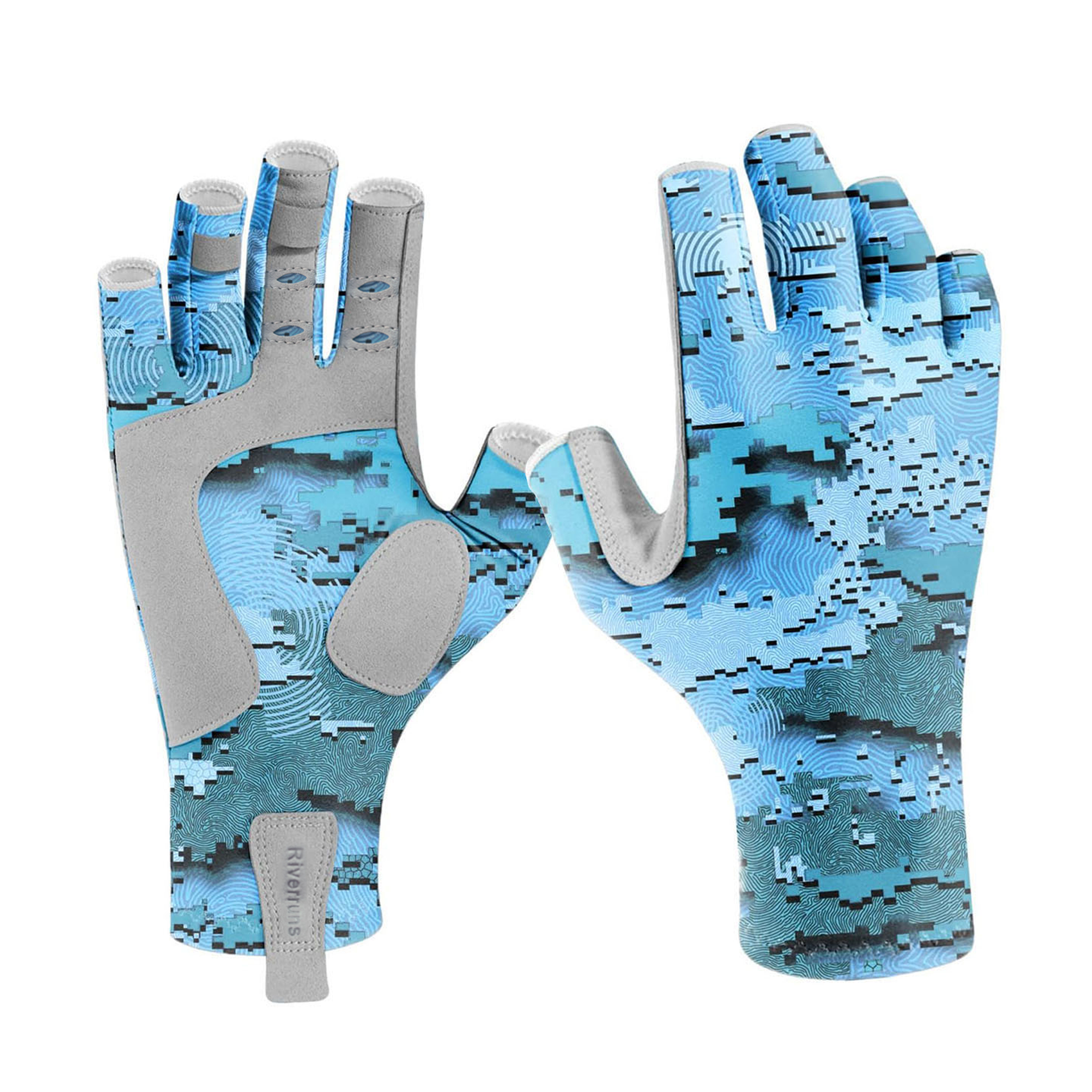 Riverruns Fingerless Fishing Gloves are for Men and Women Fishing Boating Kayaking Hiking Running Cycling: M / Red