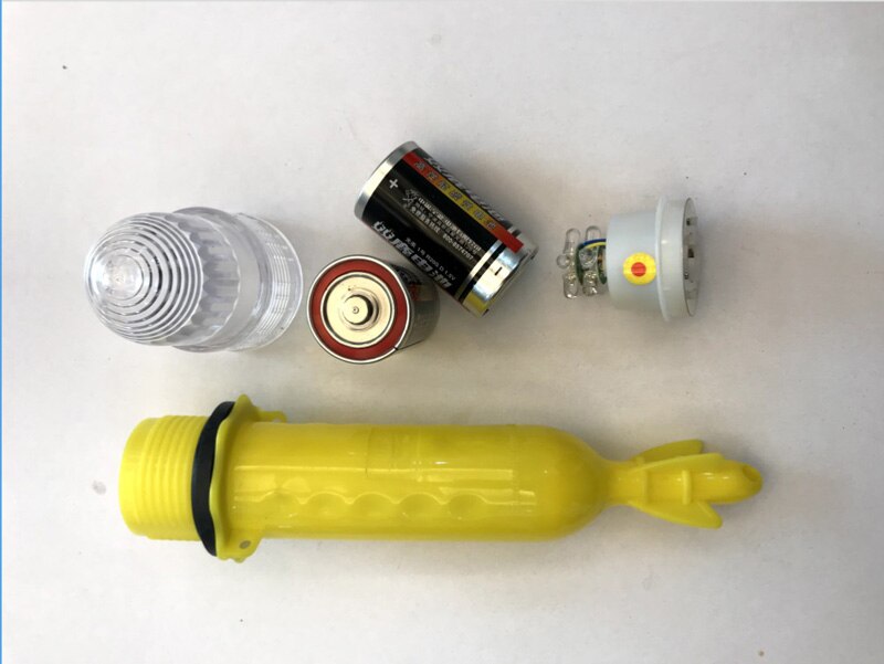 Posidon 25cm 3.0V Verschillende Kleuren Vissen Netto Signaal Licht Trekken Visnet Lamp Camping Outdoor Licht Vissen Float licht: Red-Yellow 2 Colors