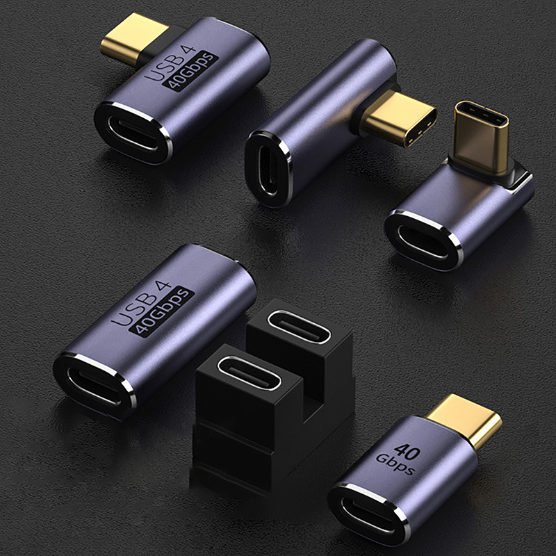 1PC USB Type-C Adapter 90 Degree Quick Charge Converter Male To Female PD Data Transfer for Macbook 40Gbps High Speed Adapter