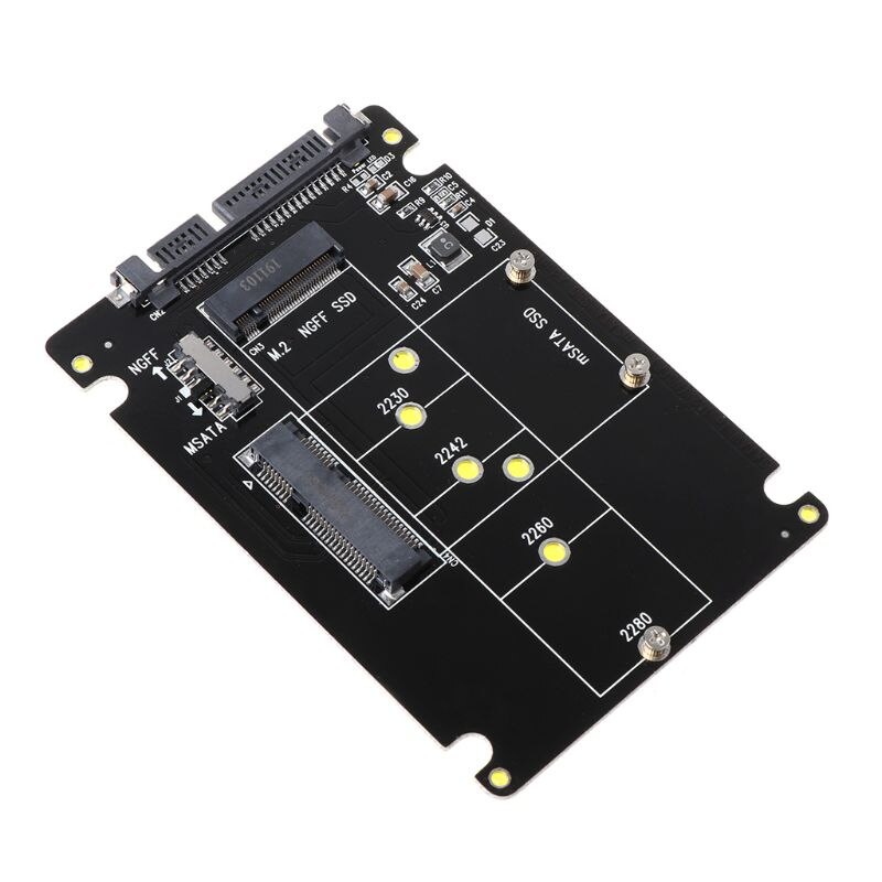 2 in 1 MSATA/M.2 convertitore da NGFF a SATA3 scatola adattatore custodia scatola da 2.5 pollici SSD unità discoteca a stato solido per computer PC