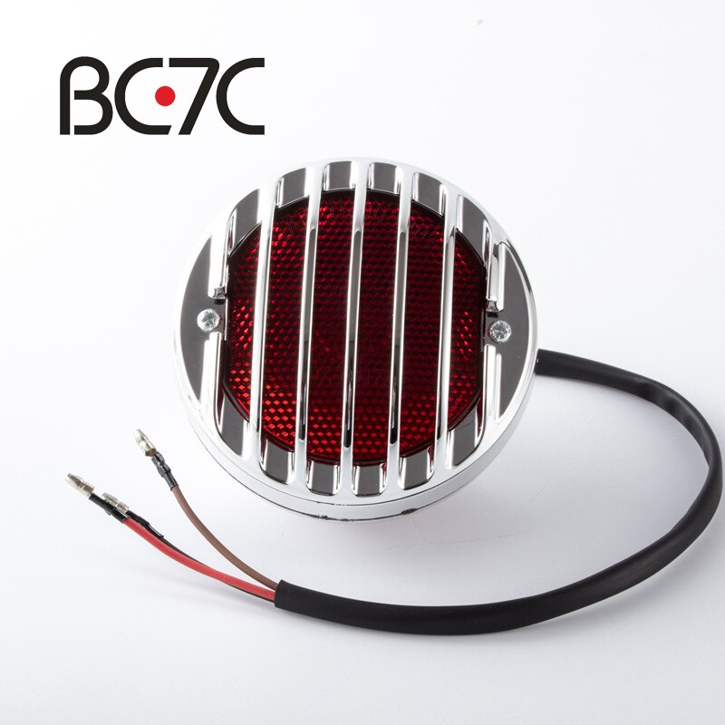 Motorfiets Accessoires Zwarte Ronde Grill Retro Rem Achterlicht Kentekenverlichting Voor Suzuki Harley Bobber Chopper Custom: Chrome
