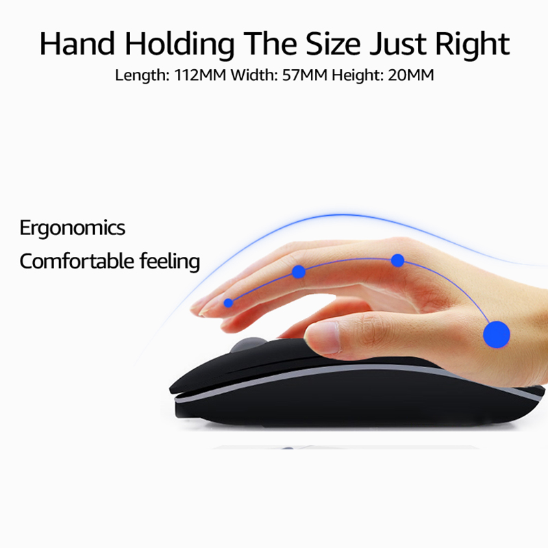 Wireless Mouse Rechargeable Computer Mouse USB Silent Ergonomic Mause Portable Ultra Thin Mute Mice For PC Laptop iMac
