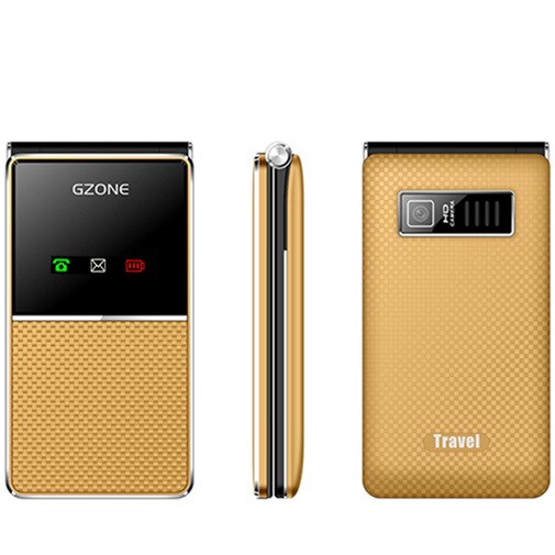 2.8 "big touch screem z klapką na telefon komórkowy podwójna kamera na kartę sim MP3 Mp4 telefon komórkowy rosyjski język hebrajski: add 8GB TF card / gold