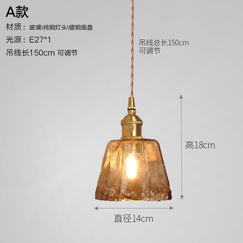 Brass glass Chandelier for the kitchen Nordic retro lighting for living room wrought iron Dining table light: Default Title