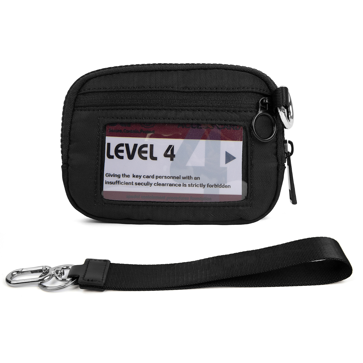 The Iris Wallet Zwart geruit kaartetui met ID-venster Portemonnees voor dames Portemonnee met ritssluiting Mini draagbare sleutelhangerportemonnee: Beige