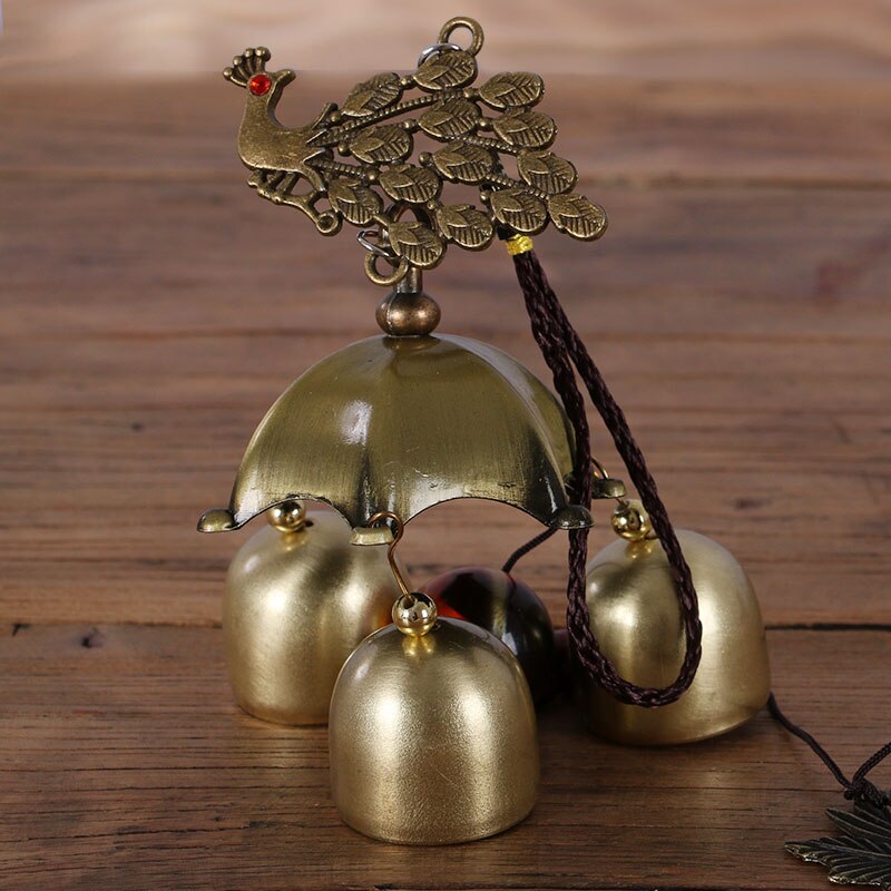 Sino de Bronze pingente porta quarto estudo feng shui sinos de vento pingente alternativa: Peacock