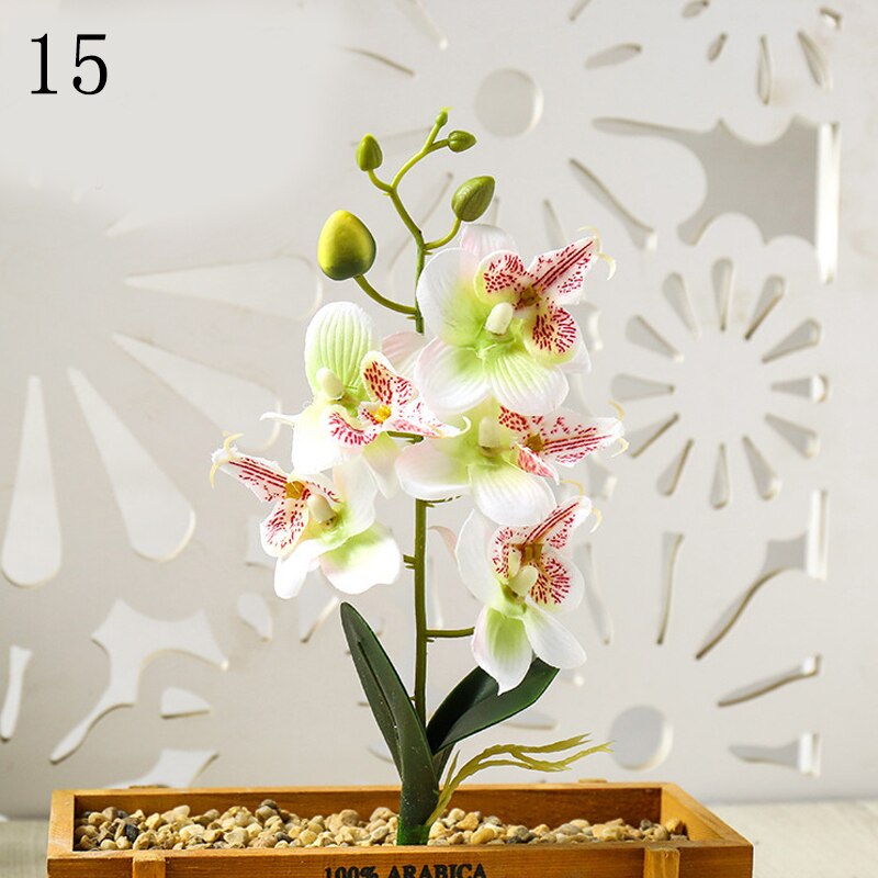 29cm de haut soie fleur artificielle papillon orchidée fleur d'orchidée pour nouvelle maison maison mariage Festival décor Simulation fleur: 15