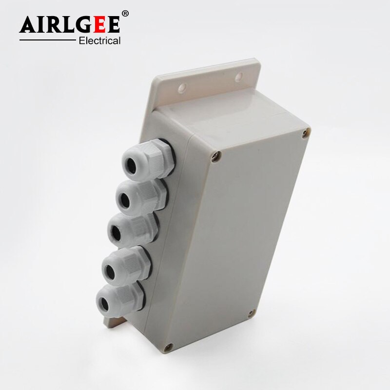 158*90*60mm 5 Inlet 5 Outlet with ear junction box with terminal waterproof junction box ABS outdoor sealed plastic wiring box