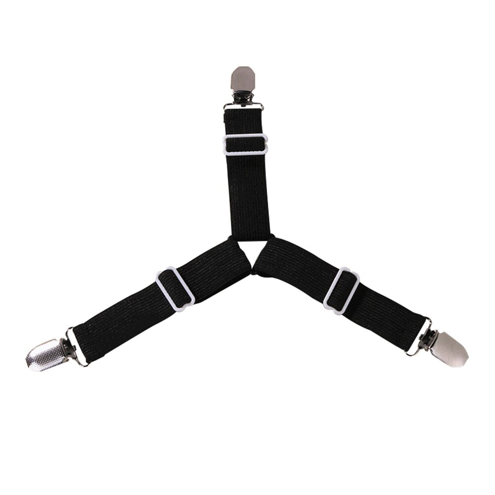 2Pcs Grippers Suspender Cord Hook Loop Clasps Adjustable Elastic Mattress Cover Adjustable Bed Sheet Fasteners Straps: Antique Silver