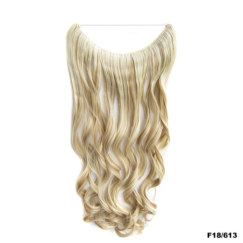 Similler-extensiones de cabello sintético para mujer, hilo Invisible de 24 pulgadas, sin Clips, rizado largo, línea de pescado secreta, 100g