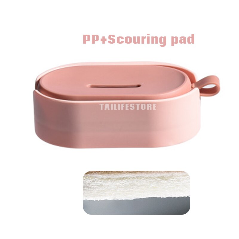 Cepillo para la limpieza de la ropa con bandeja, limpiador de polvo de cepillo, herramienta de baño de cocina para ropa, zapatos, Bol, olla, nórdico, PBT PP: Pink B