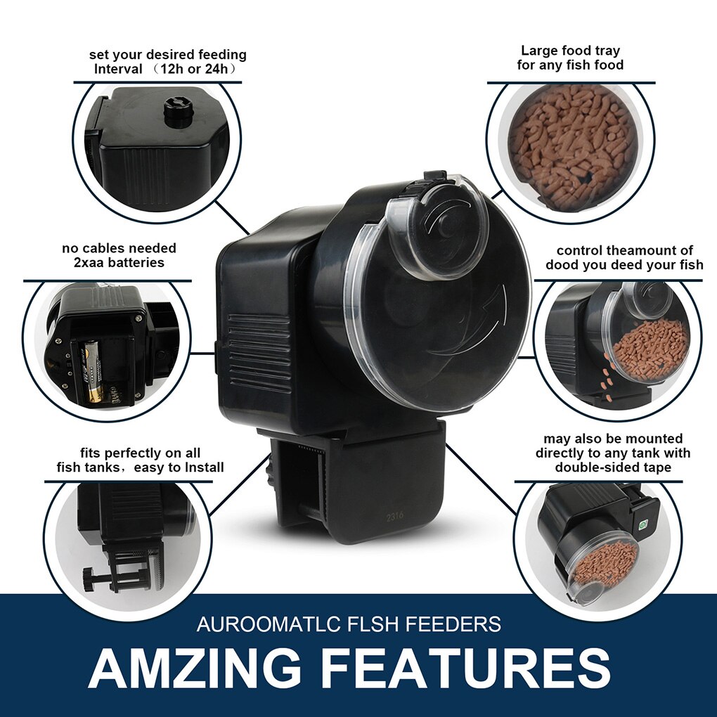 Aquarium Tank Automatic Fish Feeder Fish Tank Electronic Food Feeding Device Auto Household Fish Food Dispensing Tool