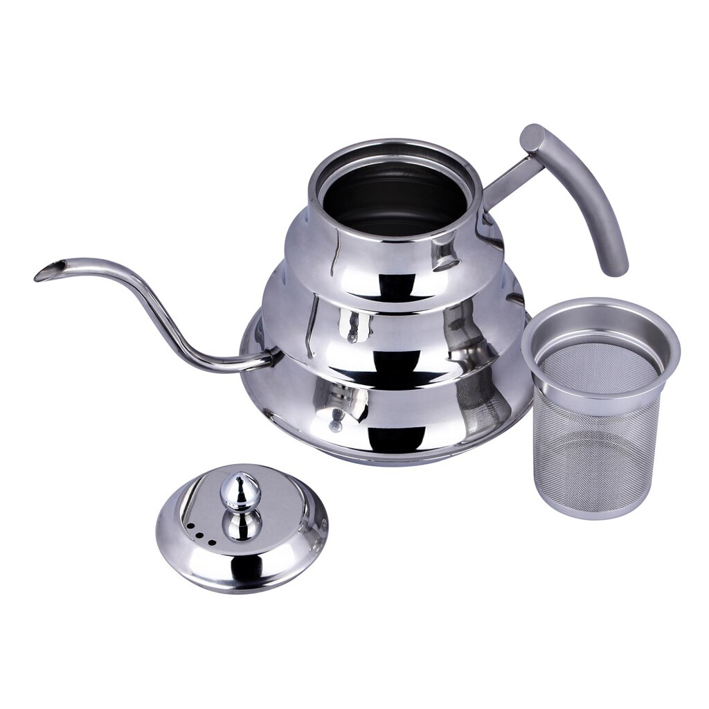 Coffee Drip Stainless Steel Kettle Tea Pot Maker Infusion Gooseneck Golden, Silver: Silver