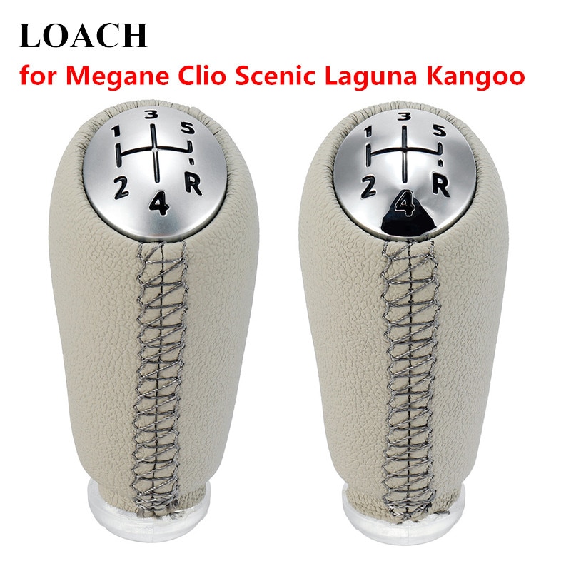 Beige Verchromte matt MT Schaltknauf für Renault Megane 2 MK2 szenisch II MK2 MK 2 Clio III MK3 Schalthebel Stock Kopf Ball Stift Arm