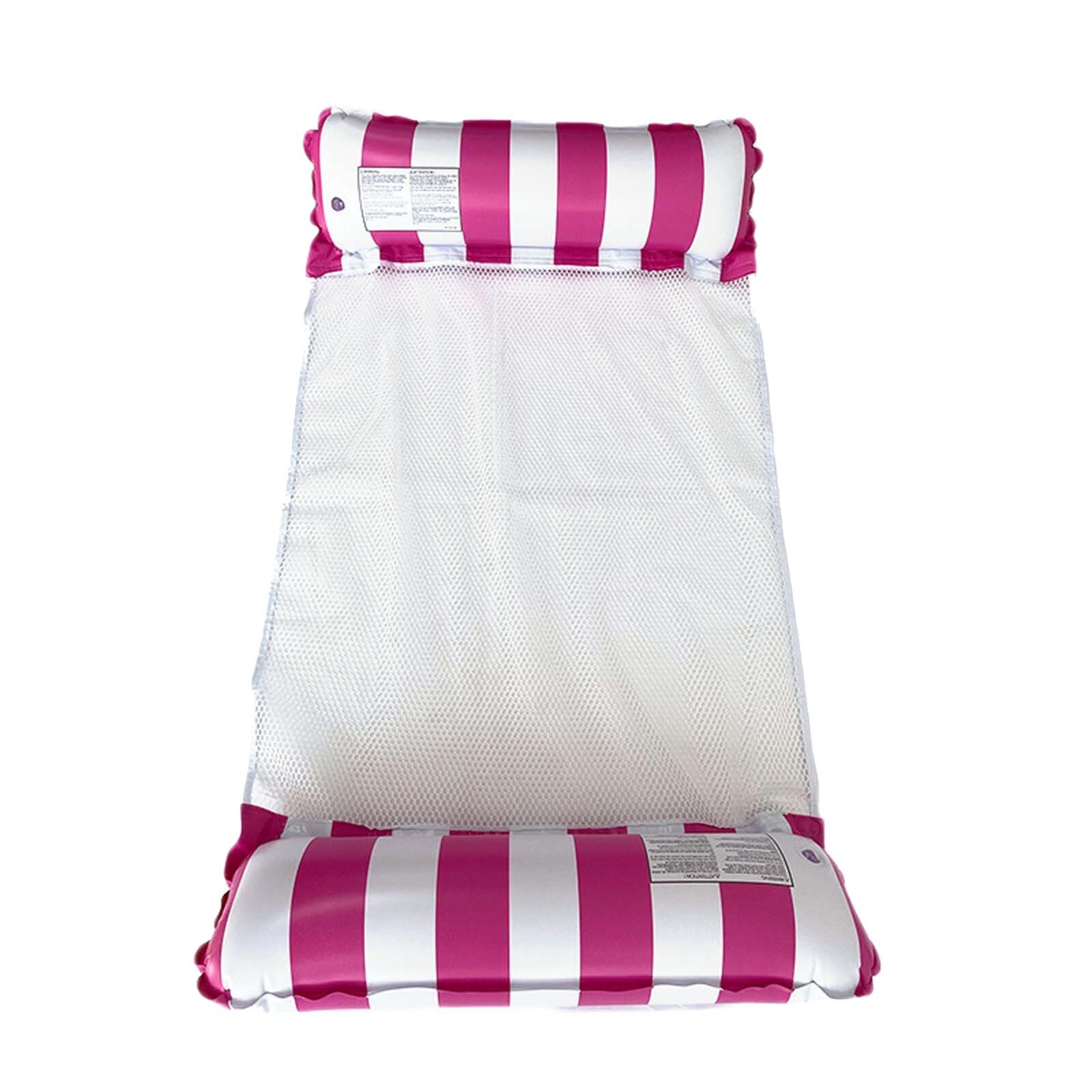 Drijvende Water Hangmat Vlotter Lounger Drijvende Speelgoed Opblaasbare Drijvende Bed Stoel Zwembad Opvouwbare Opblaasbare Hangmat Bed: Pink