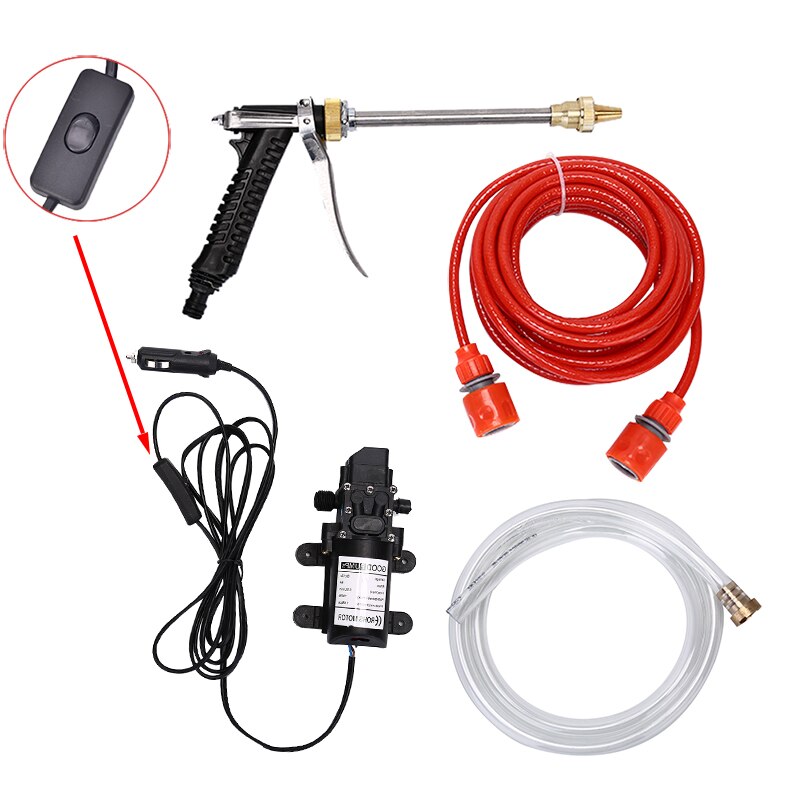 Household Portable High Pressure Car Washing Machine DC 12V 65W Mini Car Washer Cleaner Water Wash Pump Sprayer Kit Tool