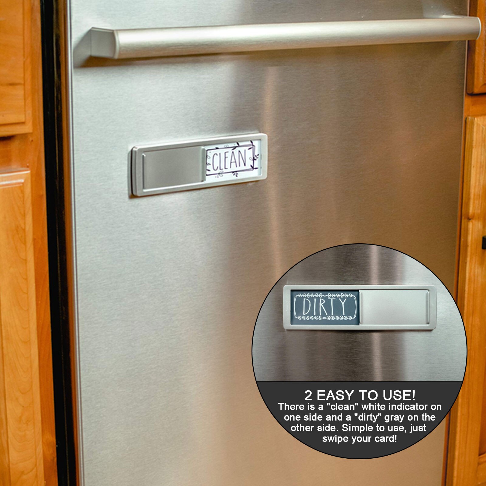 Dishwasher Clean Dirty Sign Magnet Non-Scratching Strong Magnet Options Indicator Tellers Universal Kitchen Dishwasher Sticker