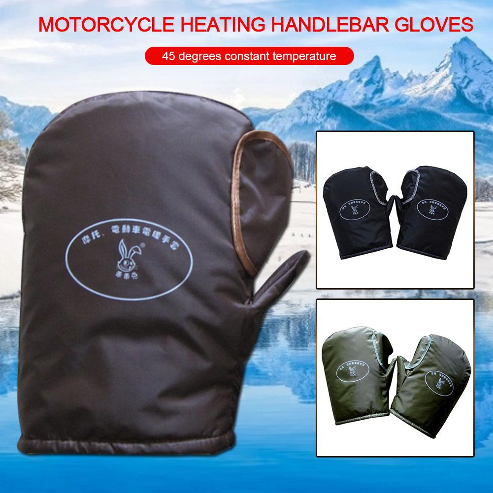 Universelle motorcykelstyr vanter opvarmede handsker hurtig opvarmning vanter kold vinter efterår sort, brun, hærgrøn valgfri