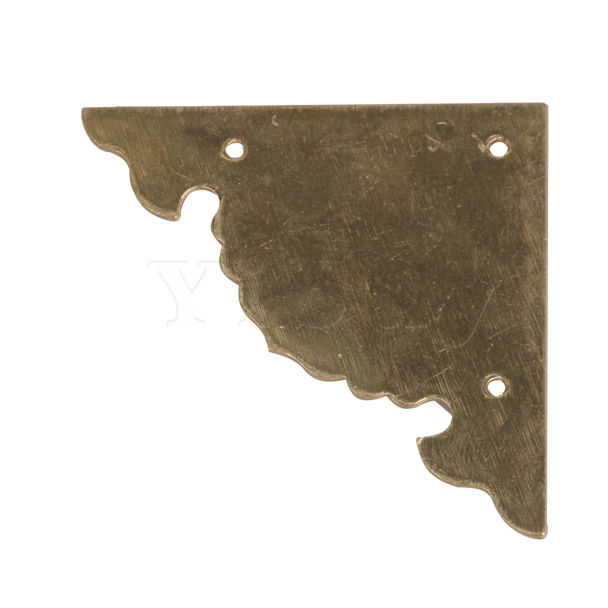 4x Copper Edge Corner Guards Auspicious Cloud Pattern 4.8cm Brass