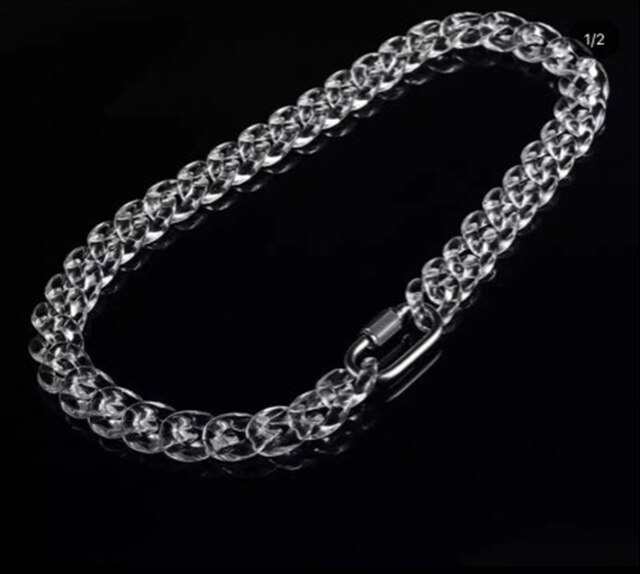 Fishsheep Transparant Acryl Koffie Bean Collier Voor Mannen Vrouwen Punk Iriserende Kleur Varken Neus Hangers Kettingen 2022: transparent Chain