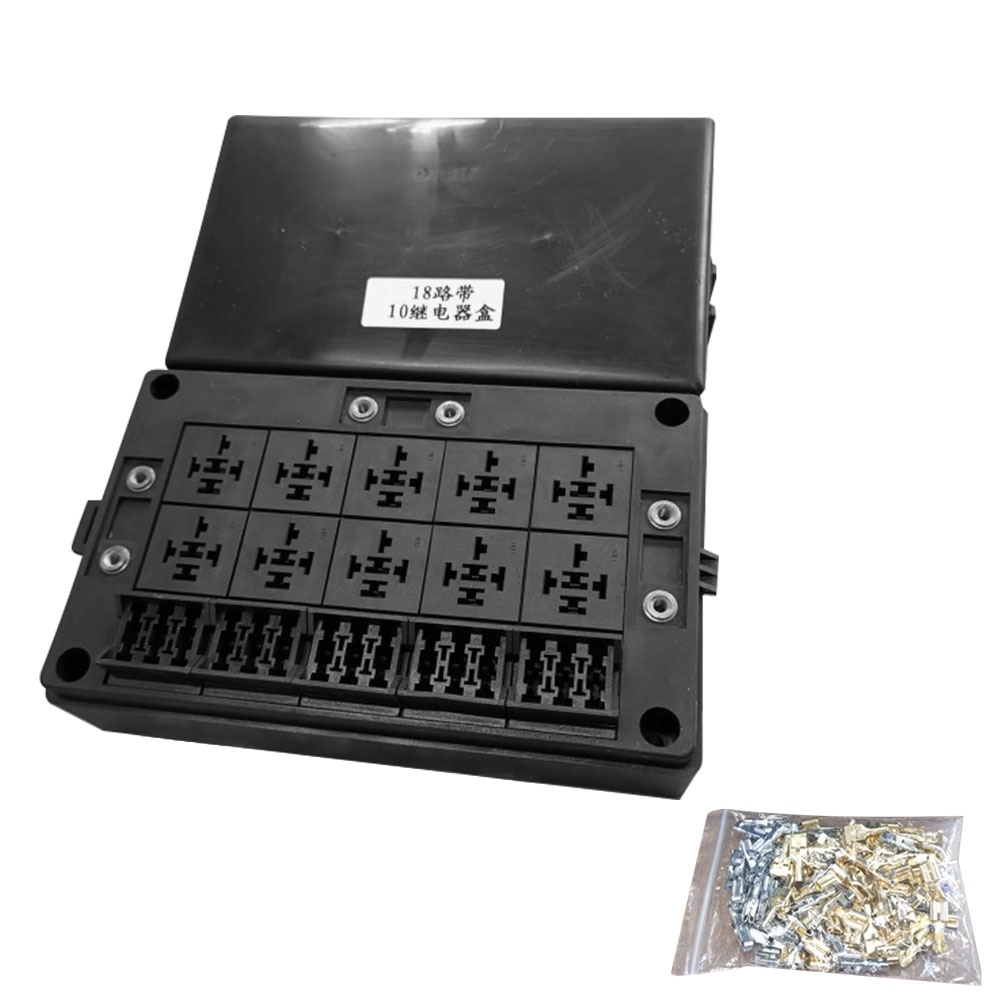 18 Way Relay Holder Universal Durable Replacement Standard Anti Dust Fuse Box Easy Install Car Circuit Protector Waterproof