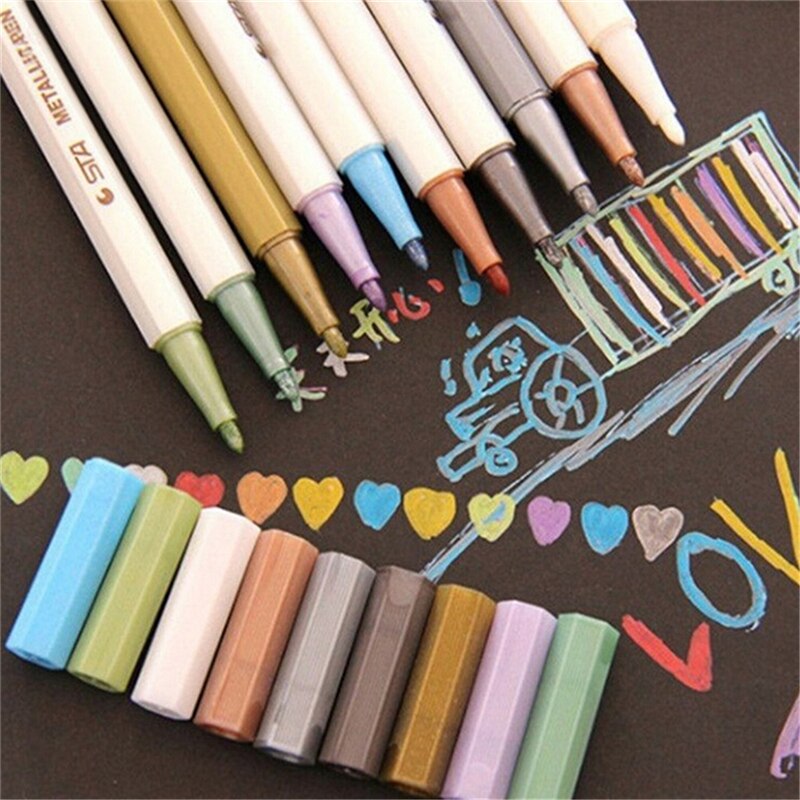 10 subrayadores coreanos Kawaii, 10 colores, rotuladores de colores, material de oficina, suministros escolares, canetas,