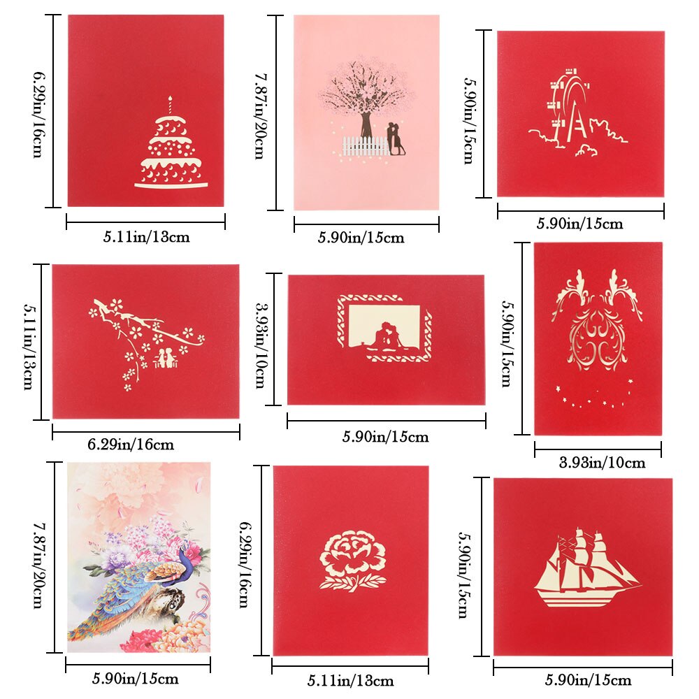 3D Pop-Up Cards Birthday Card for Girl Kids Wife Husband Birthday Cake Greeting Card Postcards Card with Envelope Stickers
